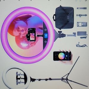 LituFoto 19" 60W RGB Ring Light Stand iPad holder Tripod Full Color …New
